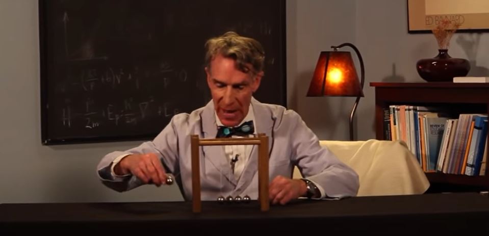 Bill Nye the Science Guy with Newton's Pendulum