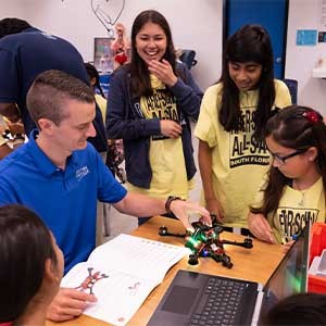 group of students doing an activity together